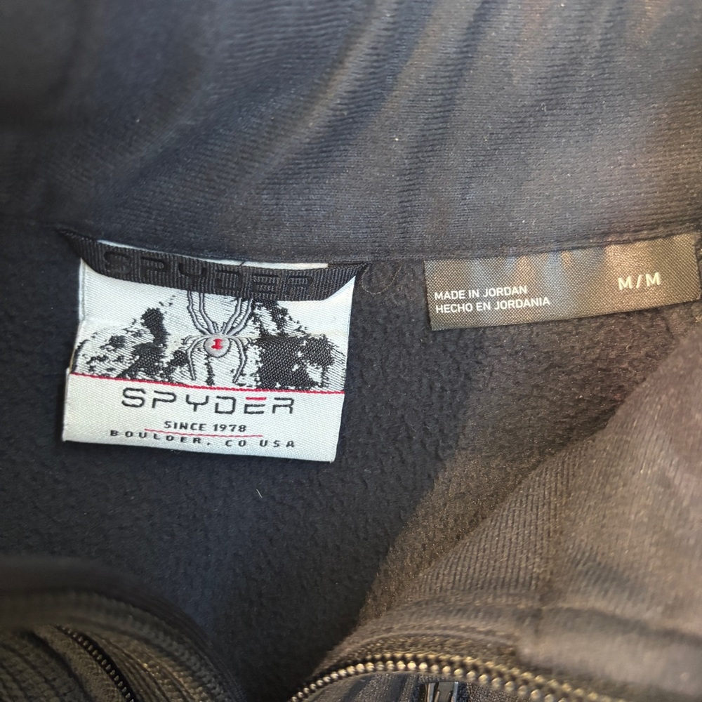 Spyder MENS BANDIT HALF ZIP FLEECE JACKET - BLACK - Picture 9 of 10